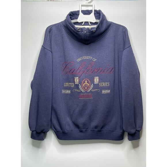 Genus Other - Vintage Genus Tag UCSB Santa Barbara 1/4 Pullover High Collared M Blue
